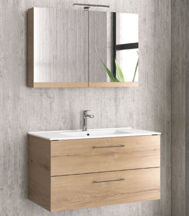 Mobile da bagno sospeso 90cm con specchio contenitore ''New Elsa'' elvezia